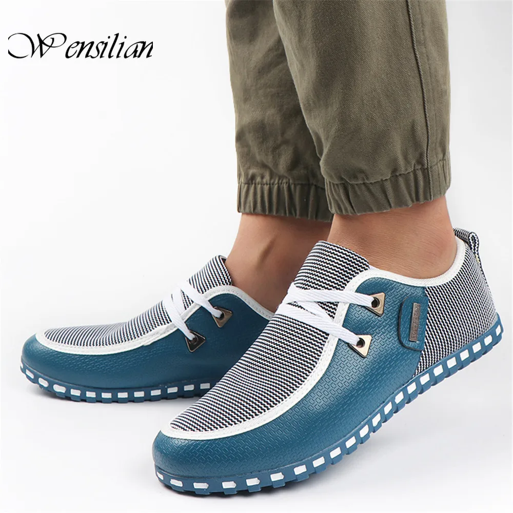 Мокасины мужские кожаные повседневная обувь для вождения без застежки плоская