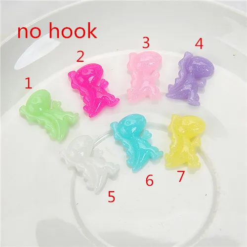 no hook 30 шт. 19*13 мм Catoon динозавр Flatback Смола Кабошон разноцветные шармы для Кулон Серьги diy - Окраска металла: no hook