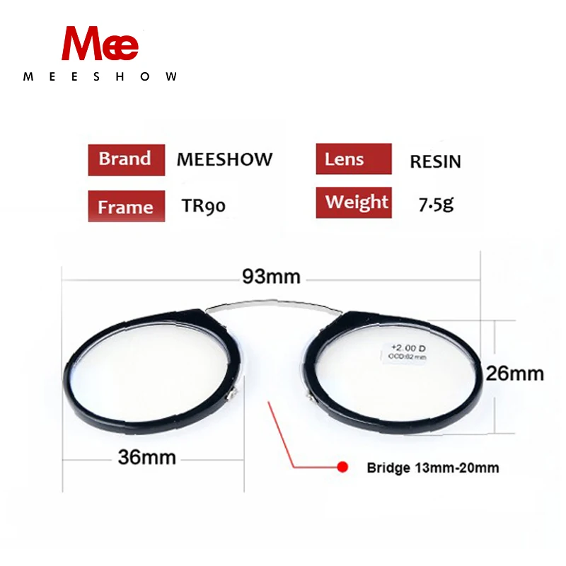 Новое поступление очки для чтения клипсы носа на + 1 0 до 3 5 портативный кошелек