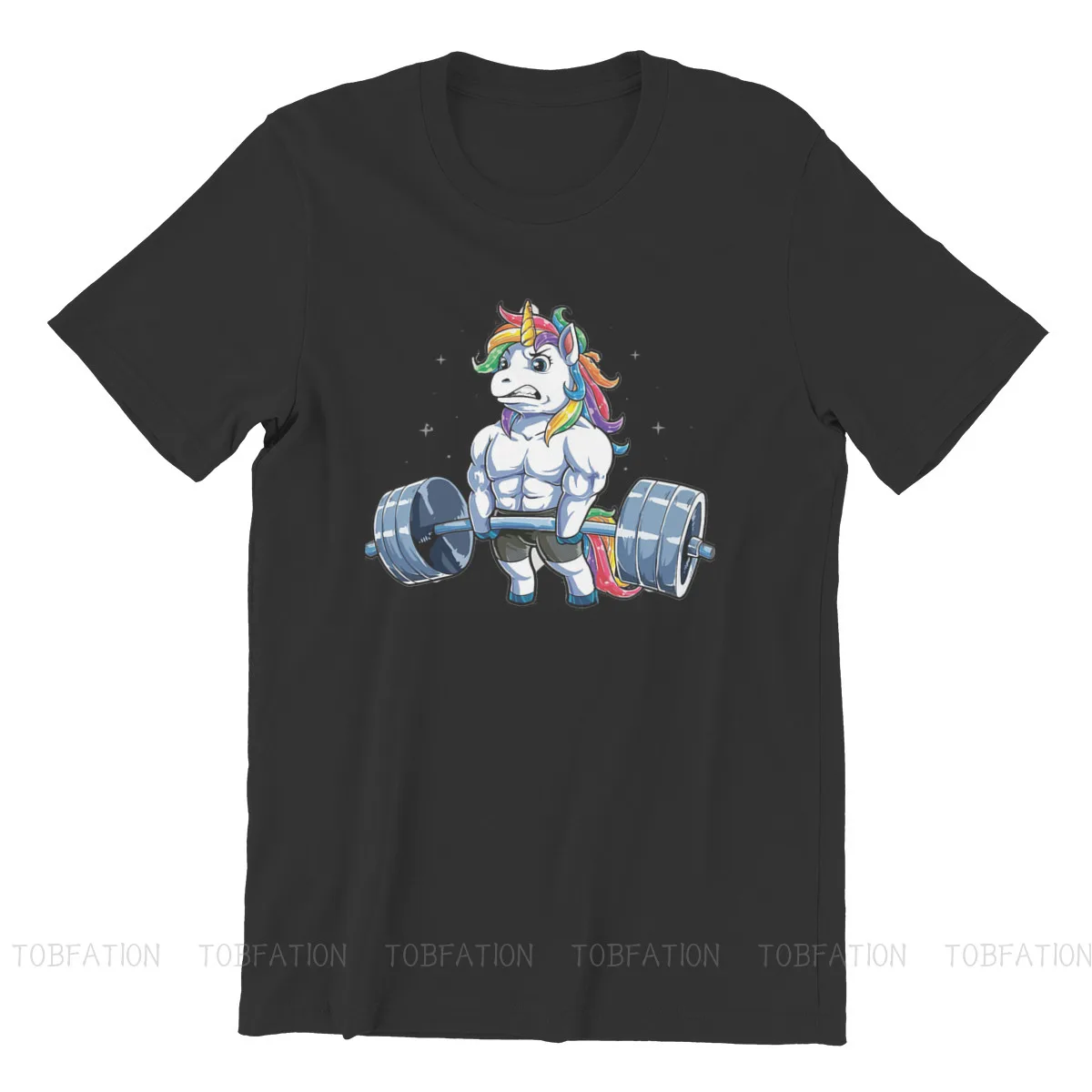 Футболка для фитнеса тренажерного зала с круглым вырезом единорог тяжелая