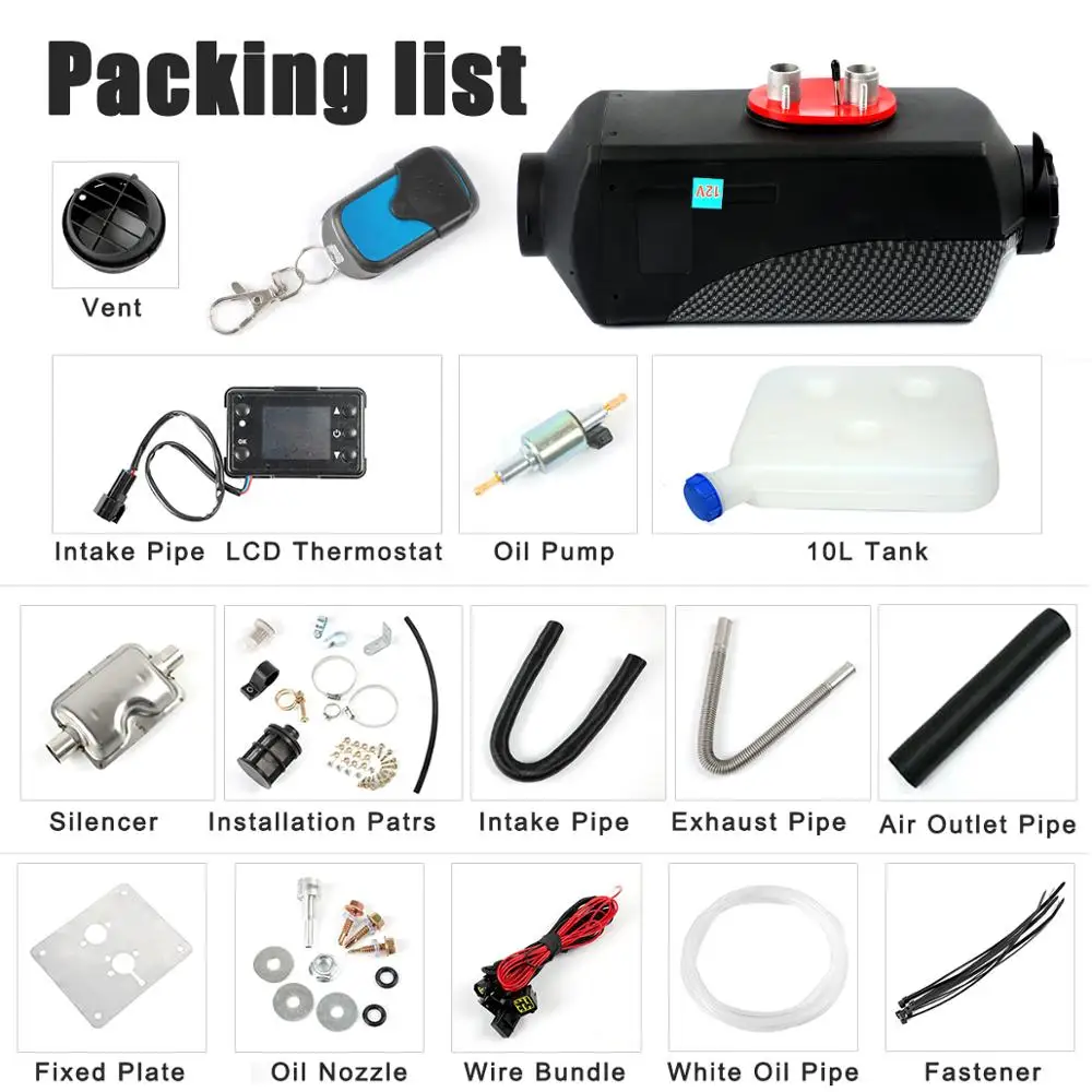 Стояночный обогреватель 5000 Вт 12 В воздушный дизельный топливный с ЖК-дисплеем 5