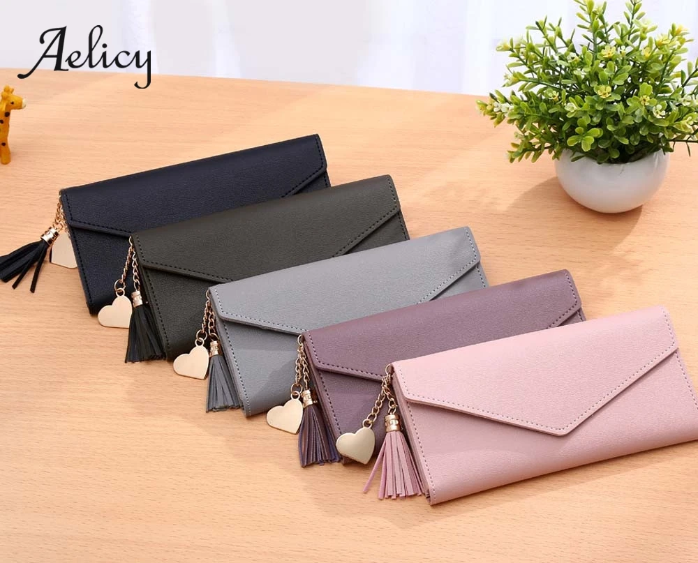 Aelicy, Длинный кошелек, женские кошельки с кисточками, модный кошелек для монет, держатель для карт, женские кошельки, новинка, клатч, сумка для денег, кошелек из искусственной кожи