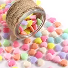 Акриловые бусины с отверстием в форме сердца для самостоятельного изготовления ювелирных изделий и аксессуаров, 100 шт., разные яркие цвета