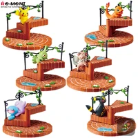 re ment pokemon stage 02 candy toy rotating stage stairs pikachu charmander umbreon action figure ornament toys birthday gifts