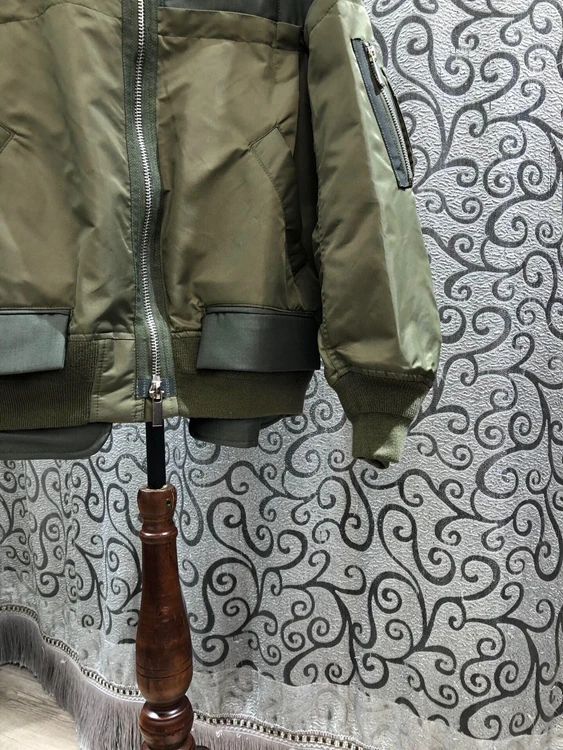 

High Quality Jacket 2021 Spring Autumn Casual Coat Women Color Block Patchwork Long Sleeve Green Zipper Jacket Coat Outwear