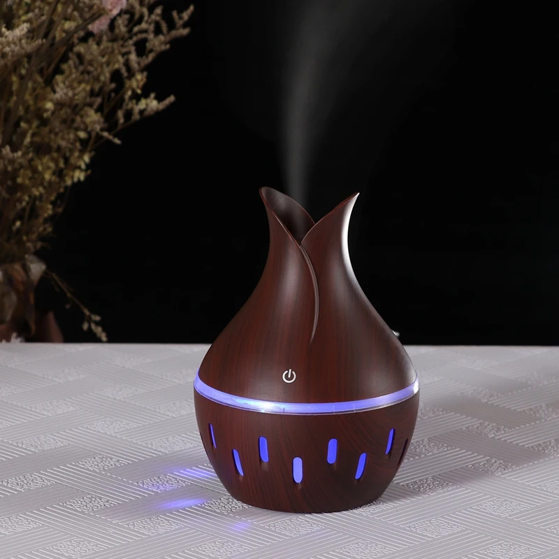 

Top Deals USB Wood Grain Essential Oil Diffuser 330Ml Ultrasonic Humidifier Household Aroma Diffuser Aromatherapy Mist Maker wit