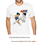 Негабаритных капитан Tsubasa для костюмированной вечеринки по японскому аниме футболка для мужчин; Классическая мода; Футболка с короткими рукавами и круглой горловиной, с нашивкой высокое качество футболка