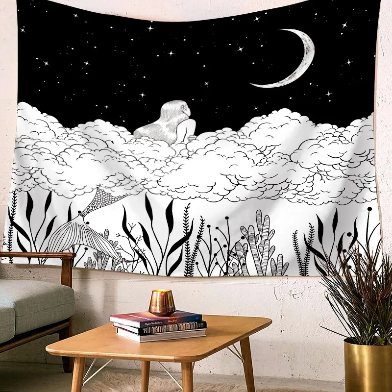 

Tapestry Fresh Style Tarrot Sun Moon Pattern Blanket Mandala bohemian Decorative Hippie Tapestry Fashion Home Decor