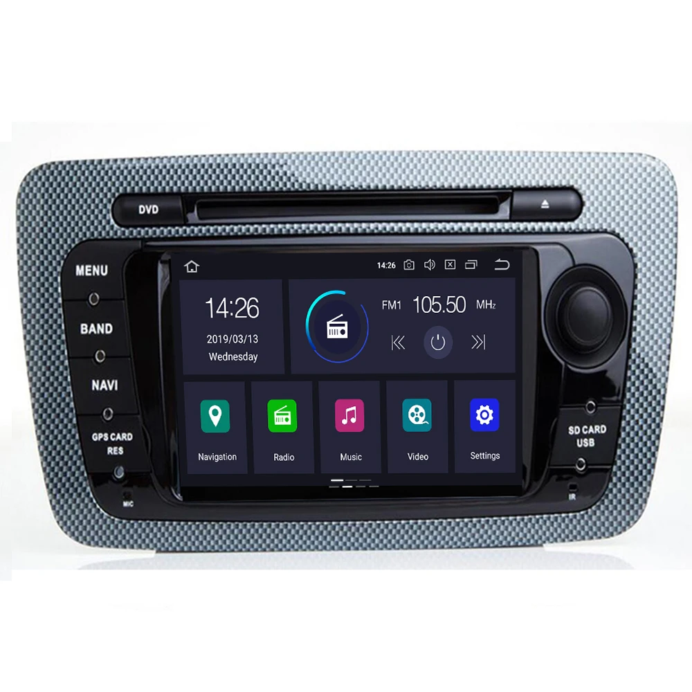 2Din Android 10 8core 4 + 64G Автомобильный DVD мультимедийный плеер для Seat Ibiza 2009 2019 GPS