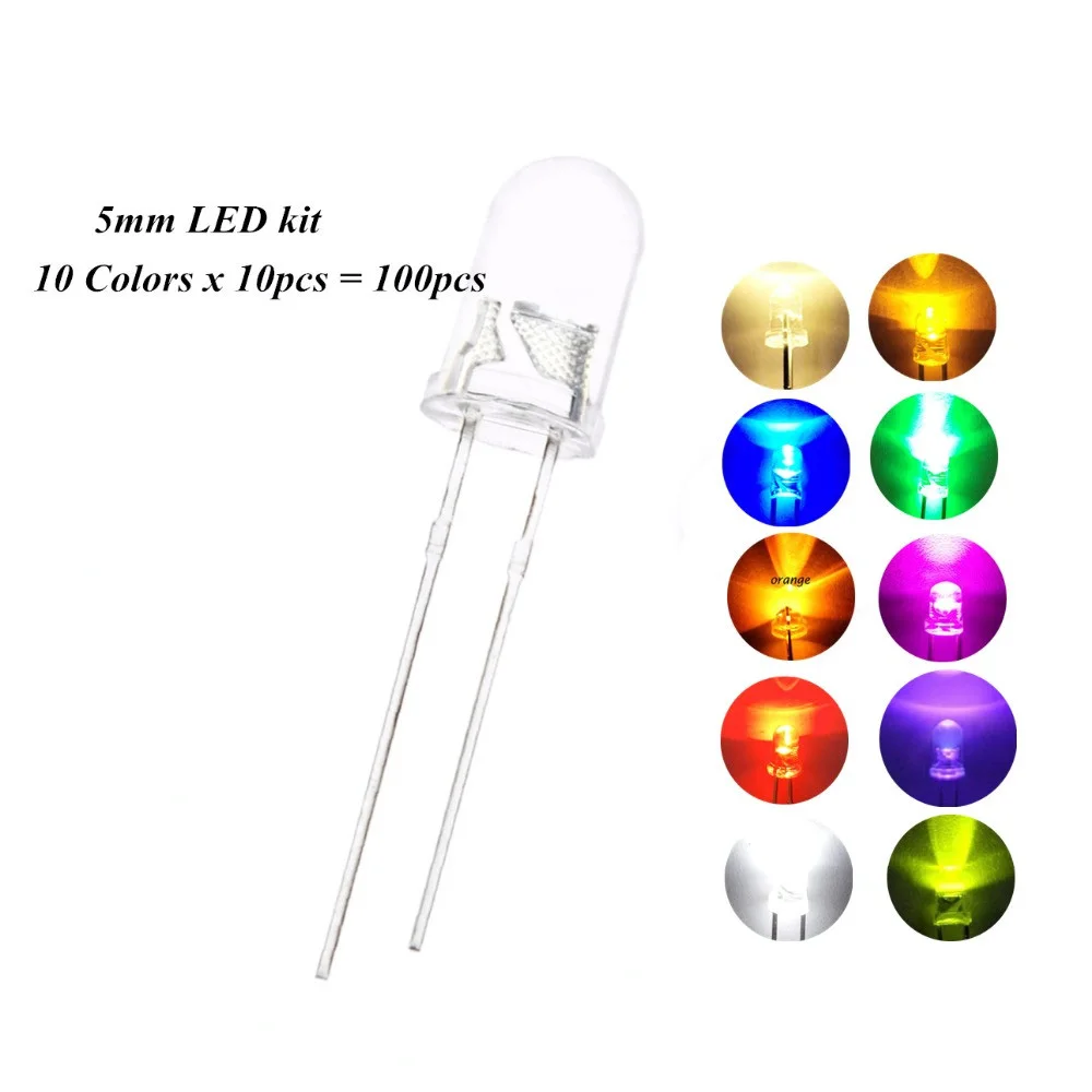 100 шт. ультраяркие светодиодные лампы 5 мм 20 мА | Лампы и освещение