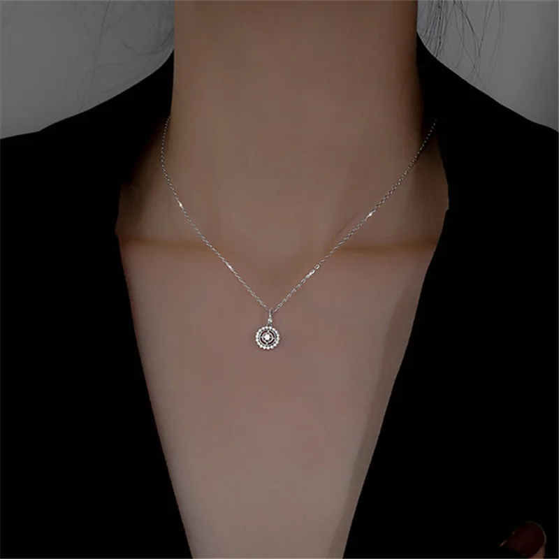 

Цепочка женская из серебра 925 пробы, с круглыми кристаллами