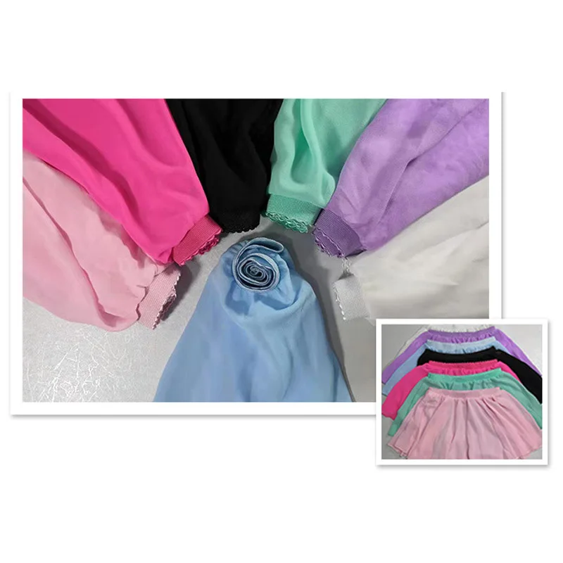 Эластичная балетная юбка для взрослых и детей шифоновая Однотонная с цветочным