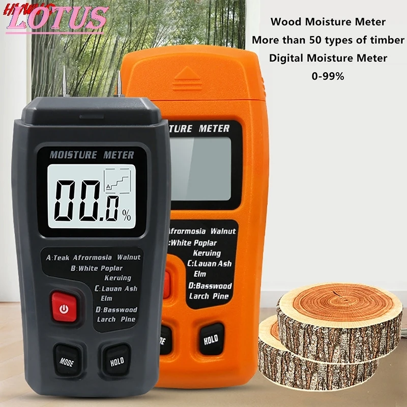 

EMT01 Digital Wood Moisture Meter Wood Humidity Test Hygrometer Timber Detector