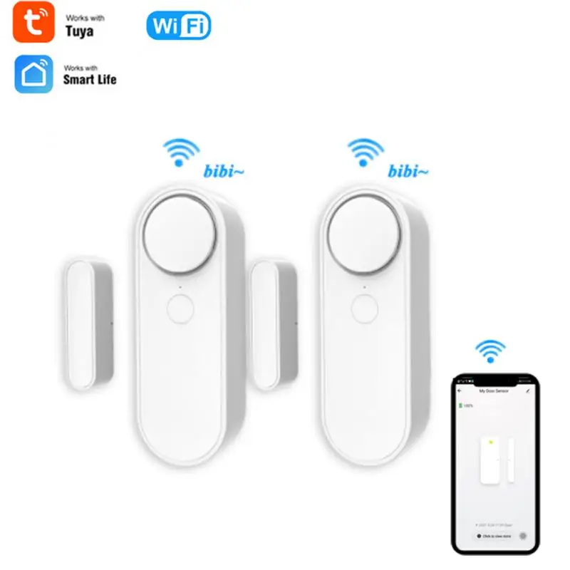 

Tuya Smart Adjustable Alarm Volume WiFi Door Sensor Magnetic Alarm Detector Smart Life APP Work With Alexa