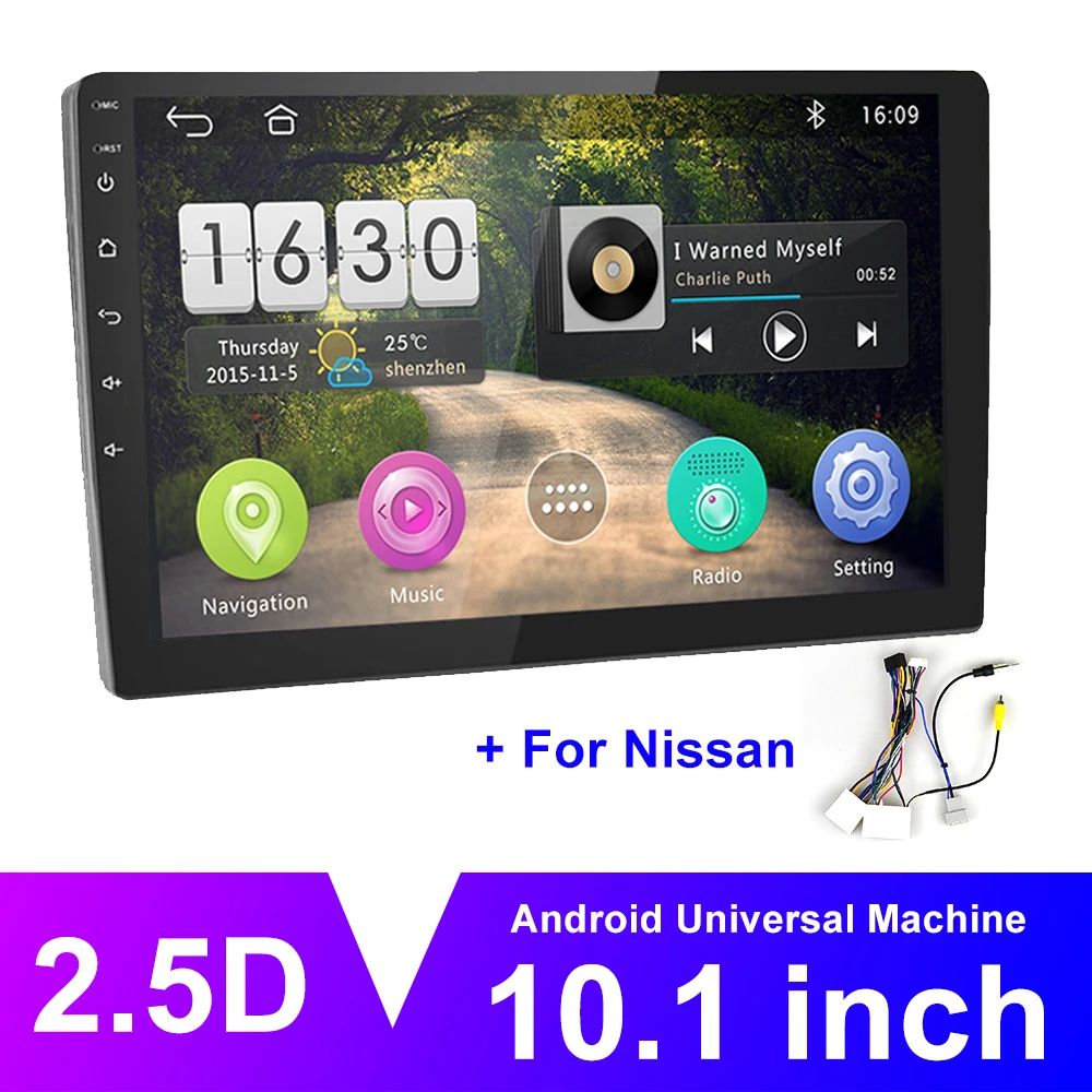 AMPrime Android автомобильный радиоприемник 10," 2 Din Автомобильный мультимедийный 2G+ 16G Авто Стерео Gps WiFi навигация Bluetooth видео плеер камера заднего вида