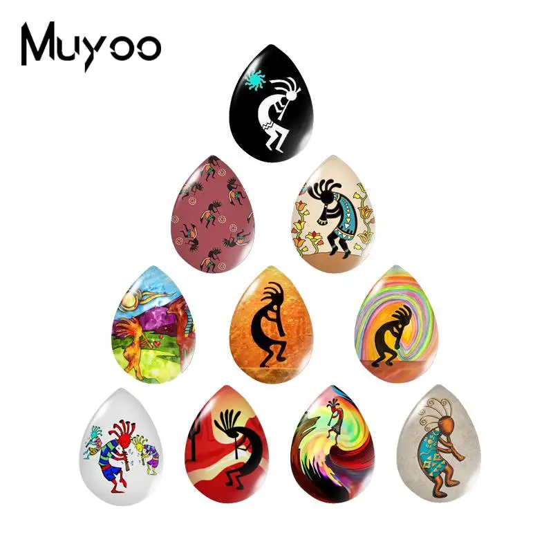 Новинка 2019, стеклянные кабошоны Kokopelli Tear Drop, стеклянные кабошоны ручной работы, художественные украшения для фотографий