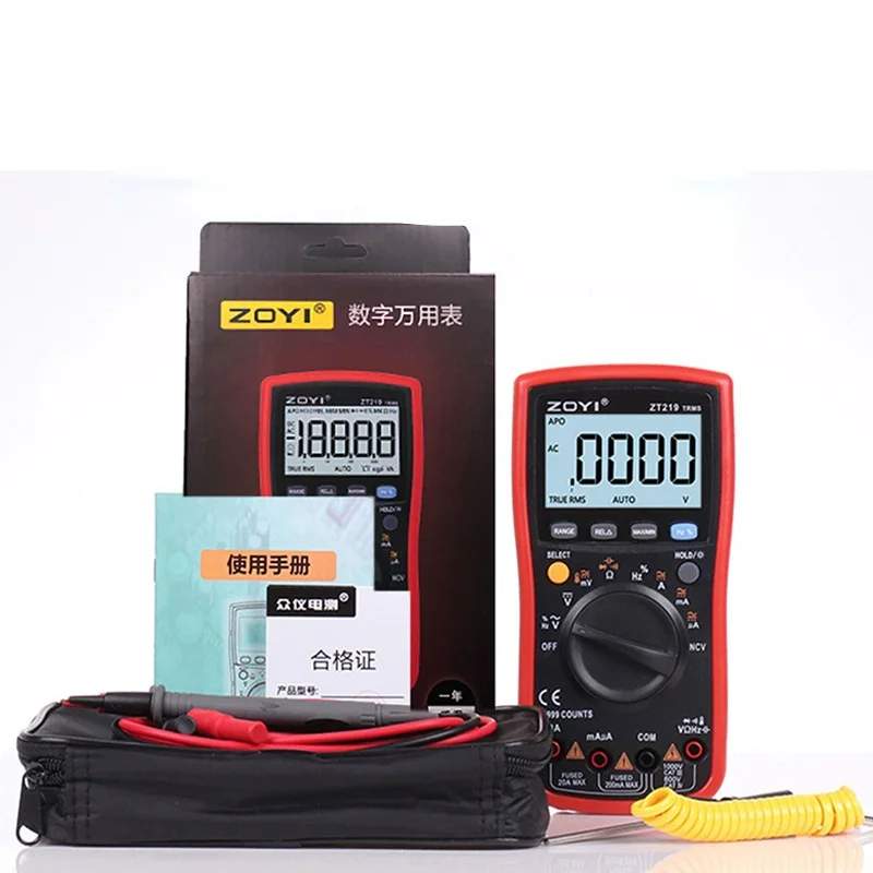 Цифровой мультиметр ZT219 профессиональный вольтметр с автонастройкой диапазона
