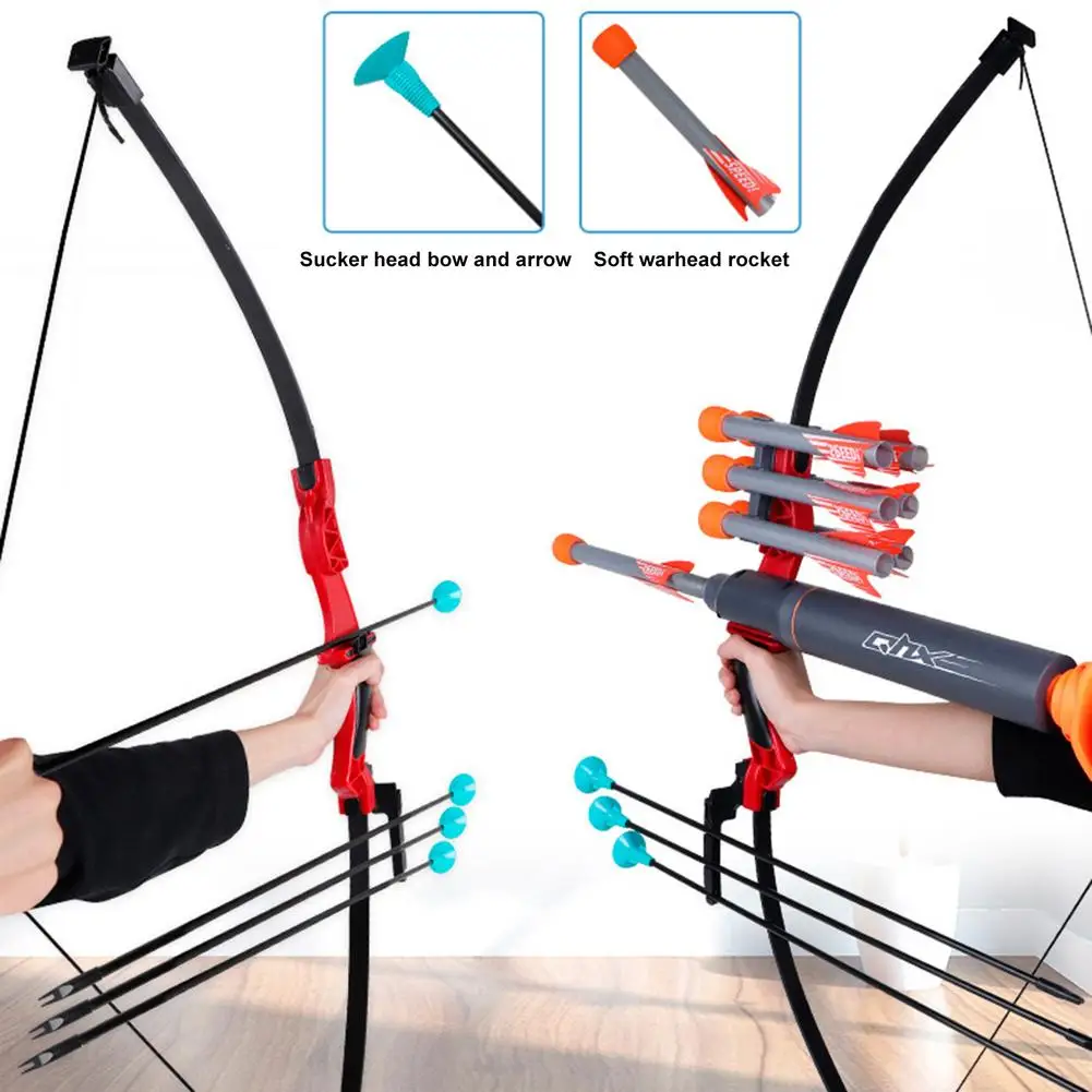 2021 Kids Shooting Suction Cup Archery Bow And Arrows Toys Game Props Outdoor Air Cannon Archery Toy Set For Boy Girl Funny Toys