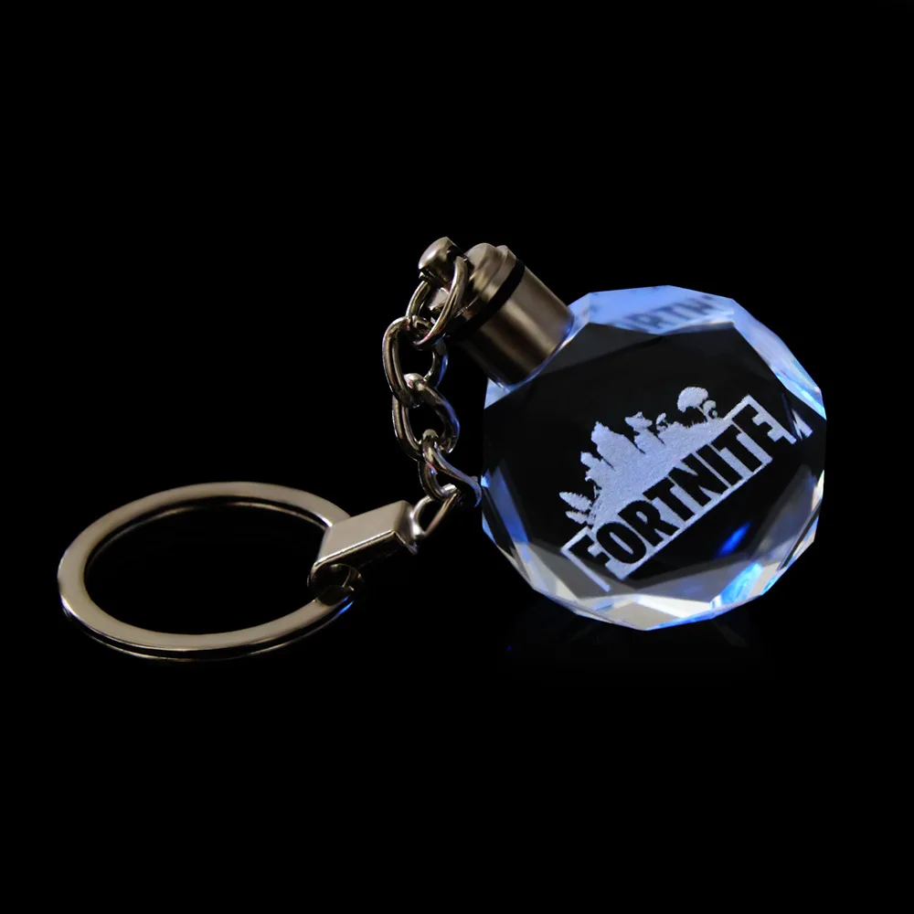 Светодиодный светильник Fortnite цветной Хрустальный брелок для ключей Fortnight