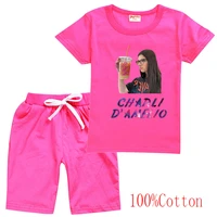 charli damelio ijs koffie kids t shirt rose shorts two piece set baby girl outfit boys clothing charli damelio merch sportsuit