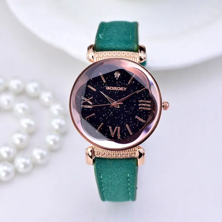 

2021 Hot Sales Fashion Gogoey Brand Starry Sky Leather Watches Women ladies casual dress quartz wristwatch reloj mujer go4417