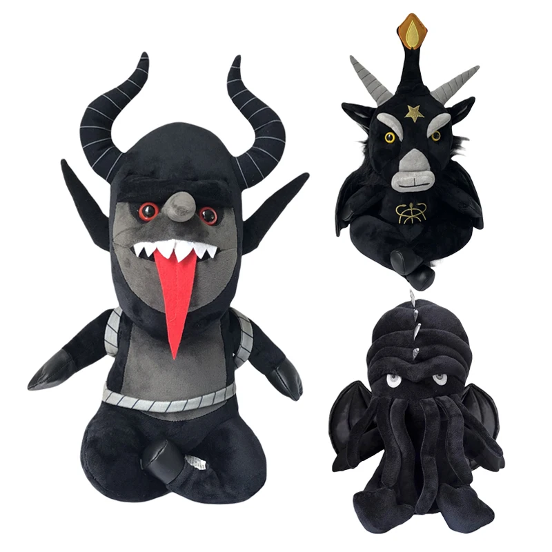 

New 35cm KILLSTAR Devil Doll Stuffed Plush Rabbit Black Pentacle Elephant Hydra Anubis Toys Black Doll for Kids Baby Boys