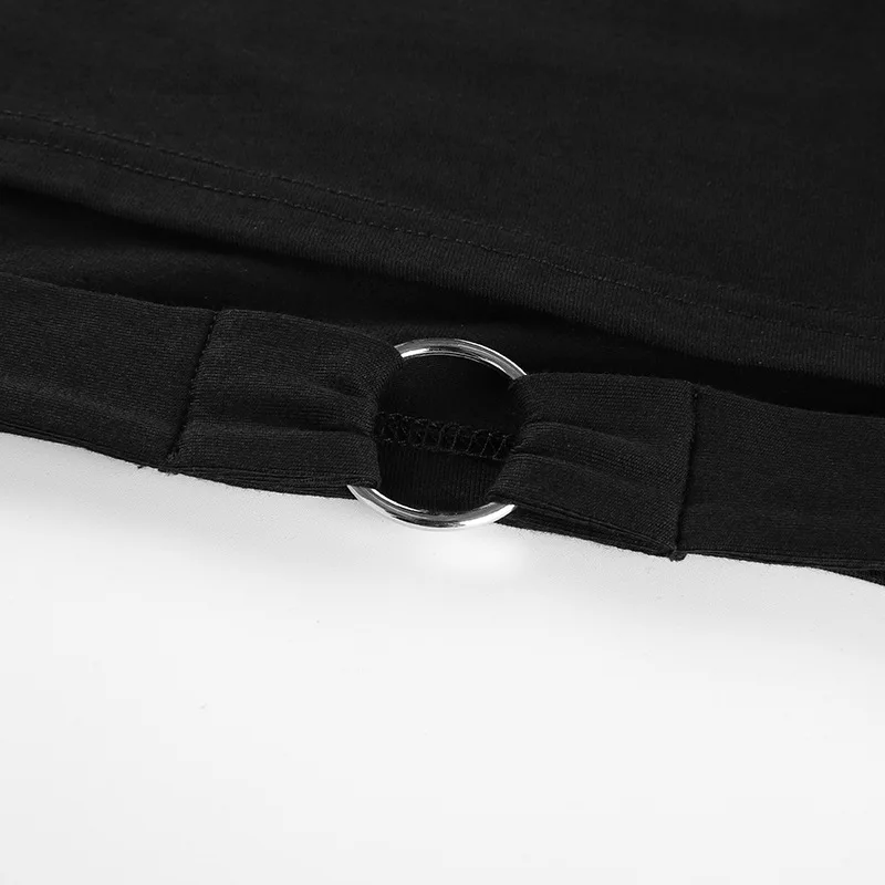 

DUOUPA 2019 Explosion Models T-shirt Women's Ins Fashion Temperament Half-high Collar Hollow Repair Shirt T-shirt Trend Pullover