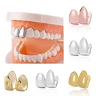 Подтяжки для зубов в стиле хип-хоп, золотые, унисекс, в стиле Хэллоуин, панк, с двумя зубьями