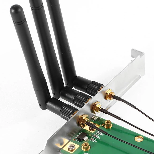 

Mini PCI-E Express to PCI-E Wireless Adapter w 3 Antenna WiFi for PC
