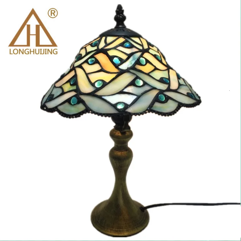 Настольные лампы лампа из витражного стекла светодиодная для прикроватного