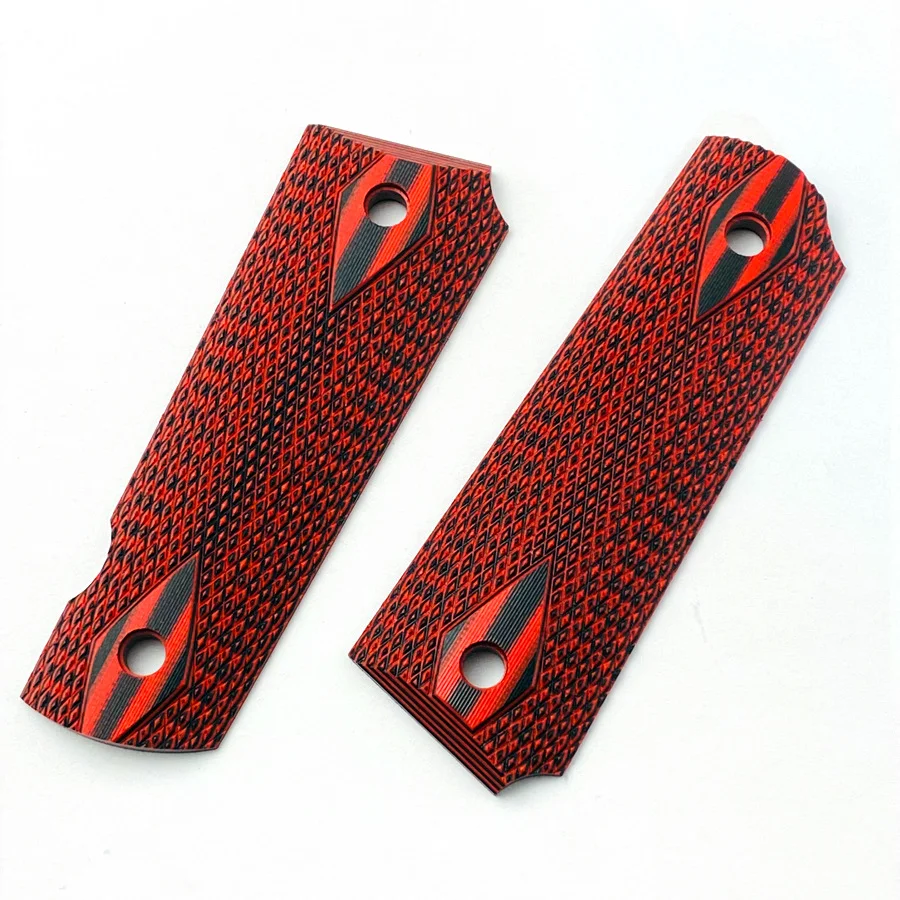 

1 Pair G10 Material CNC Tactics 1911 Grips Handle Patch DIY Making Textured Decor Slabs Scales Custom Accessories Anti-Slip Part
