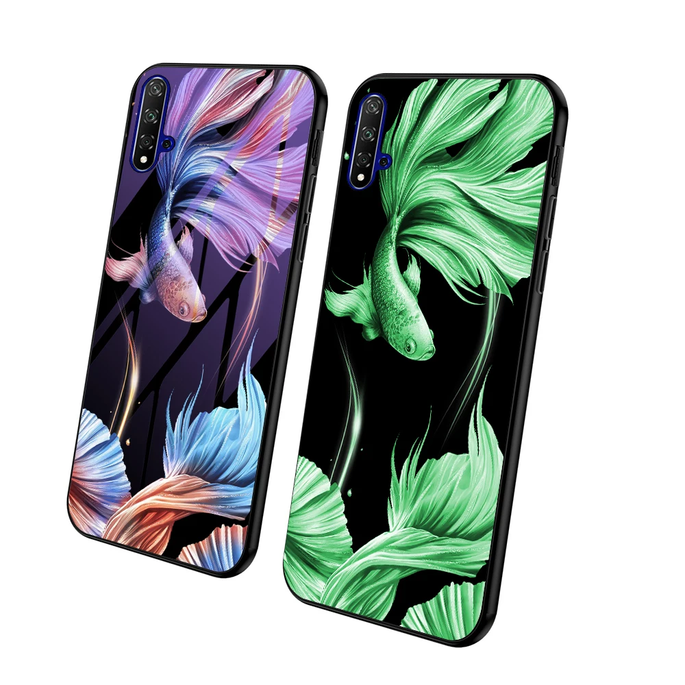 Чехол для Huawei Honor20 20S светящийся стеклянный чехол с фиолетовым светом ночным