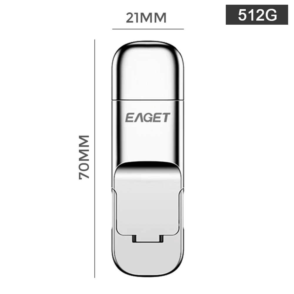 

EAGET SU10 USB3.1 GEN2/Type C U Disk 128GB/256GB/512GB Mini Potable High Speed U Disk for Desktop Laptop