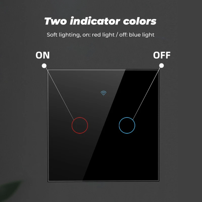 

1/2/3 Gang Wifi Smart Light Switch Glass Screen Touch Panel Voice Control Wireless Wall Switches Remote With Alexa Google Home