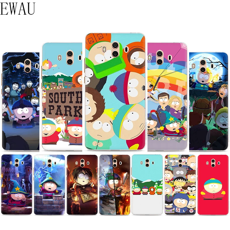 EWAU аниме Southpark силиконовый матовый чехол для телефона huawei Y7 Y9 Prime mate 10 20 30 Lite Pro Nova 2i 3 3i 4 5i