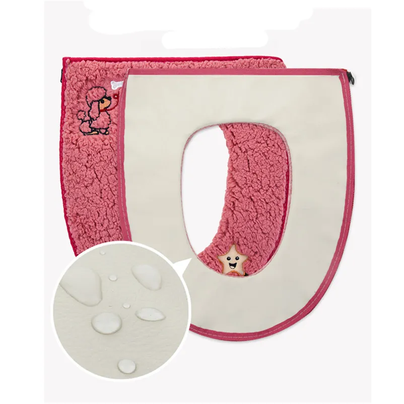 toilet seat cover set bathroom decoration 2pcsset cushionlid warm soft washable seat case winter pad universal bidet mats free global shipping