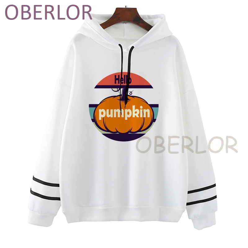 

2021 fuuny thanksgiving hello pumpkin Print Long Sleeve Loose Casual Sweatshirt autumn female Ulzzang Harajuku oversized hoodie