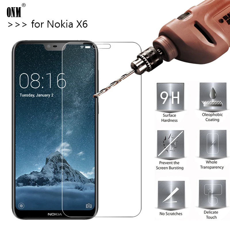 2.5D 0 26 мм 9H Премиум Закаленное стекло для Nokia X6 5 8 дюйма Защитная пленка | Мобильные