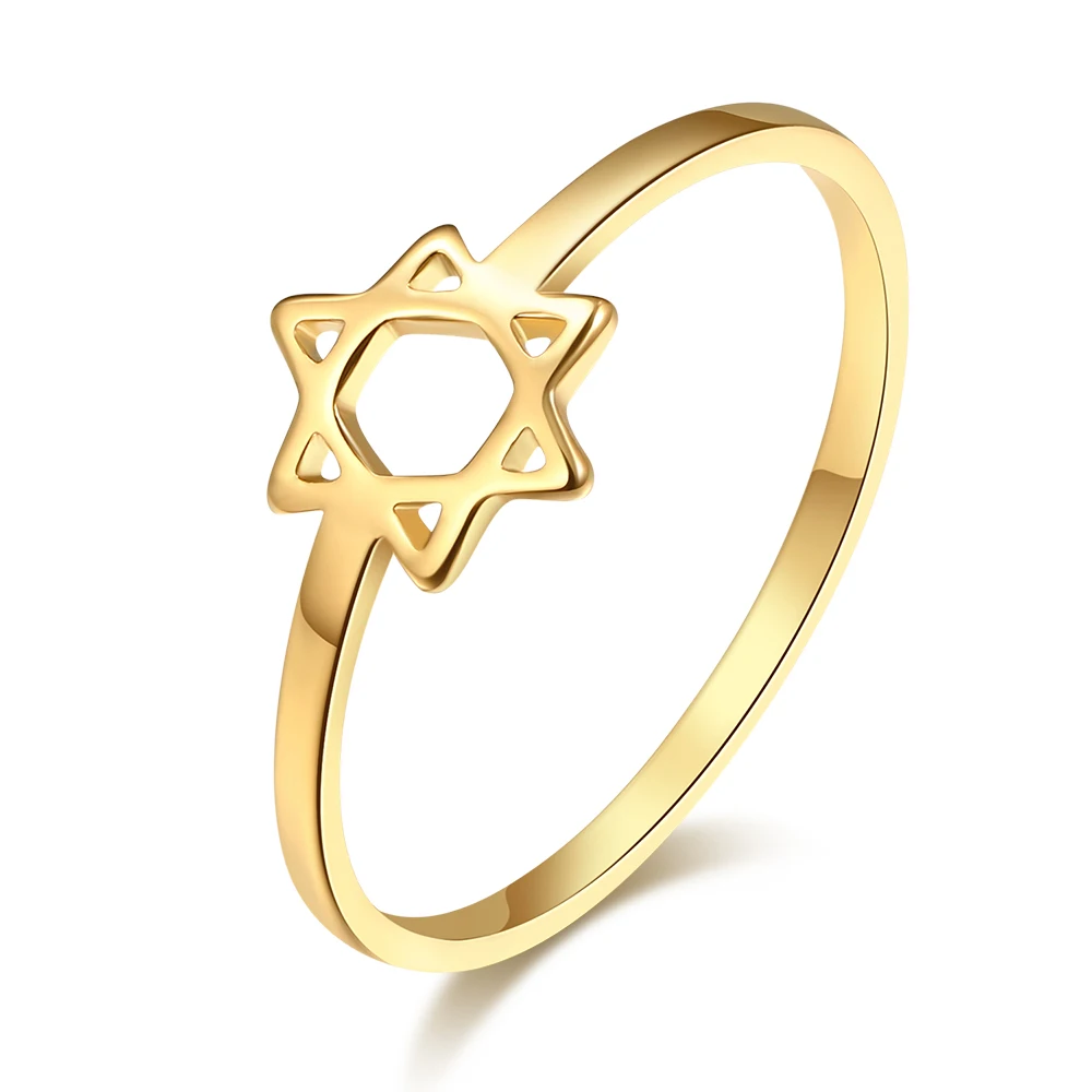 Женское кольцо из нержавеющей стали с шестигранной звездой обручальные кольца