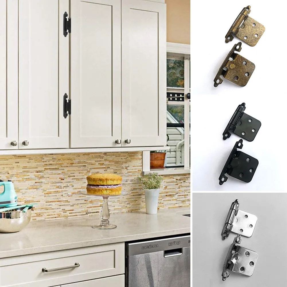 

10pcs Self Closing Overlay Flush Cabinet Hinge Heavy Duty Door Cupboard Hinges New And High Quality