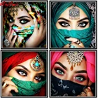 Фата женщина алмазная живопись мусульманская, индийская красота, алмазная Стразы Вышивка дома декоративная Бриллиантовая мозаика картины Вышивка крестиком