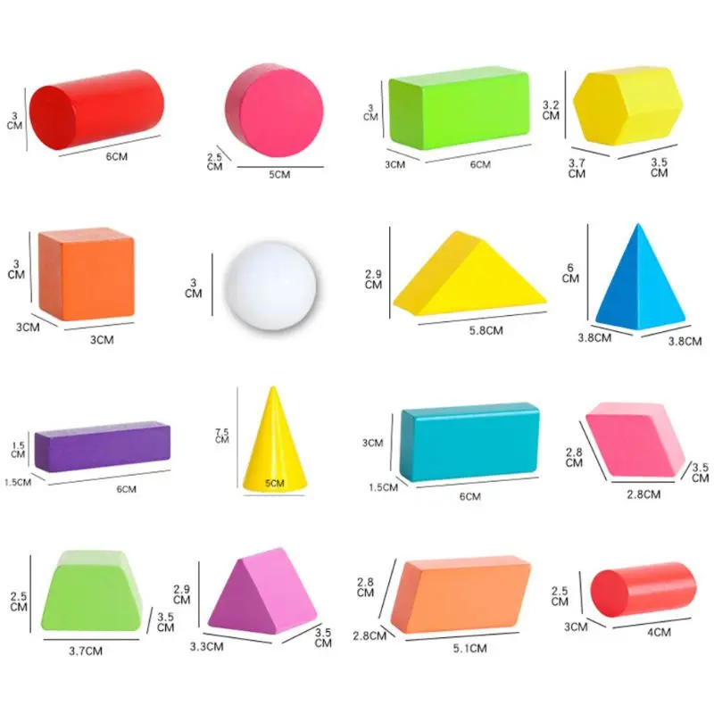 

Kids Children Building Block Wooden Geometry Shape Boys Girls Math Toys B2EB