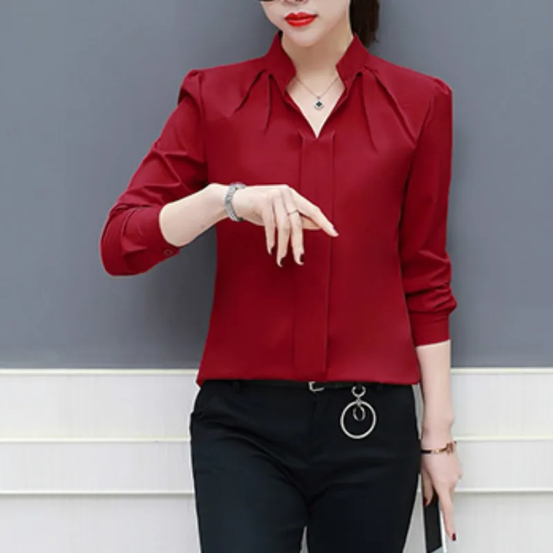 Бренд Blusas Mujer De Mod Топы с длинным рукавом v образным вырезом белая блузка офисные
