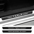 4 шт., наклейки на дверные пороги Tesla Model 3 S X Y P100D