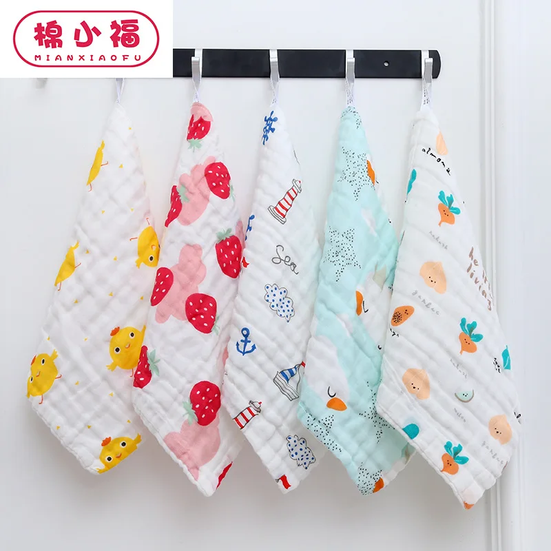 

6 six layers of pure cotton gauze towels, soft and absorbent baby and children's face towels, bubble cotton children's towel