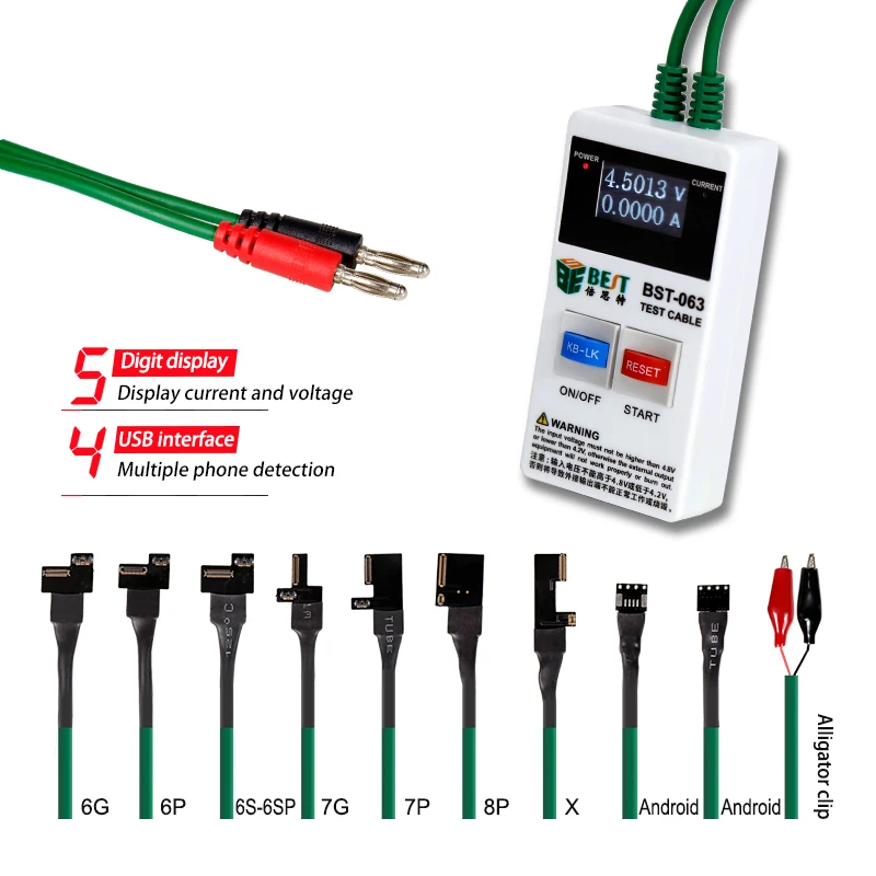 BST-063 мобильный телефон ремонт Специальный шнур питания Apple/Android Батарея для