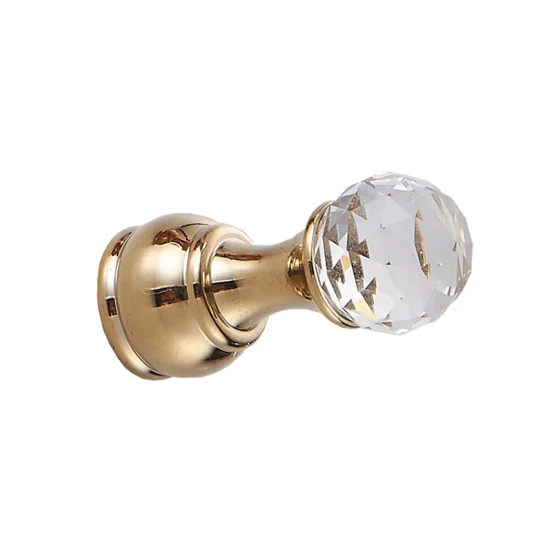

Crystal Hook Antique Brass Wall Clothes Rack Cloth Hook Wall Hook Robe Hook For Bathroom Accessory Hanger Copper Material YT3011