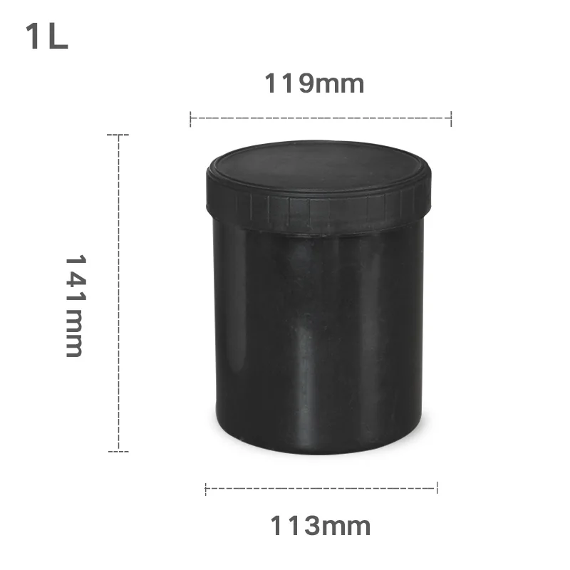 1000ML black A 1000 мл пустой пластиковый контейнер для косметики, твердая пудра, контейнер для макияжа, для путешествий, многоразовые бутылки с внутренней крышкой, пищевой - Цвет: 1000ML black A