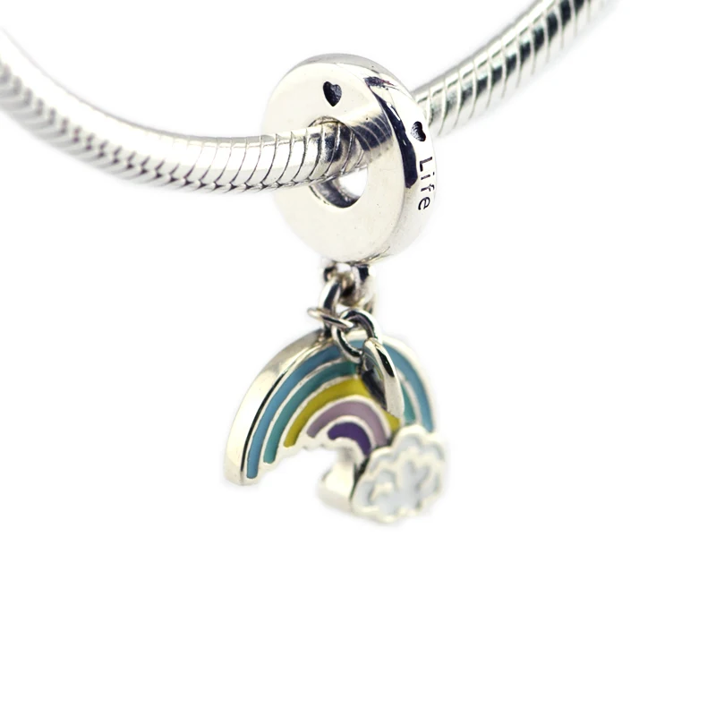 Модное ювелирное изделие Rainbow of Love Charm из стерлингового серебра для женщин подходит для оригинальных браслетов 925.
