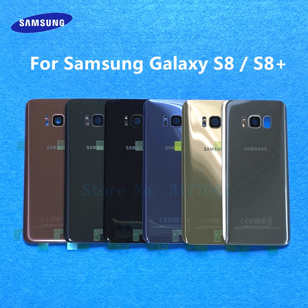 Задняя крышка стеклянный батарейный отсек клейкая Замена для SAMSUNG Galaxy S8 G950 Plus G955